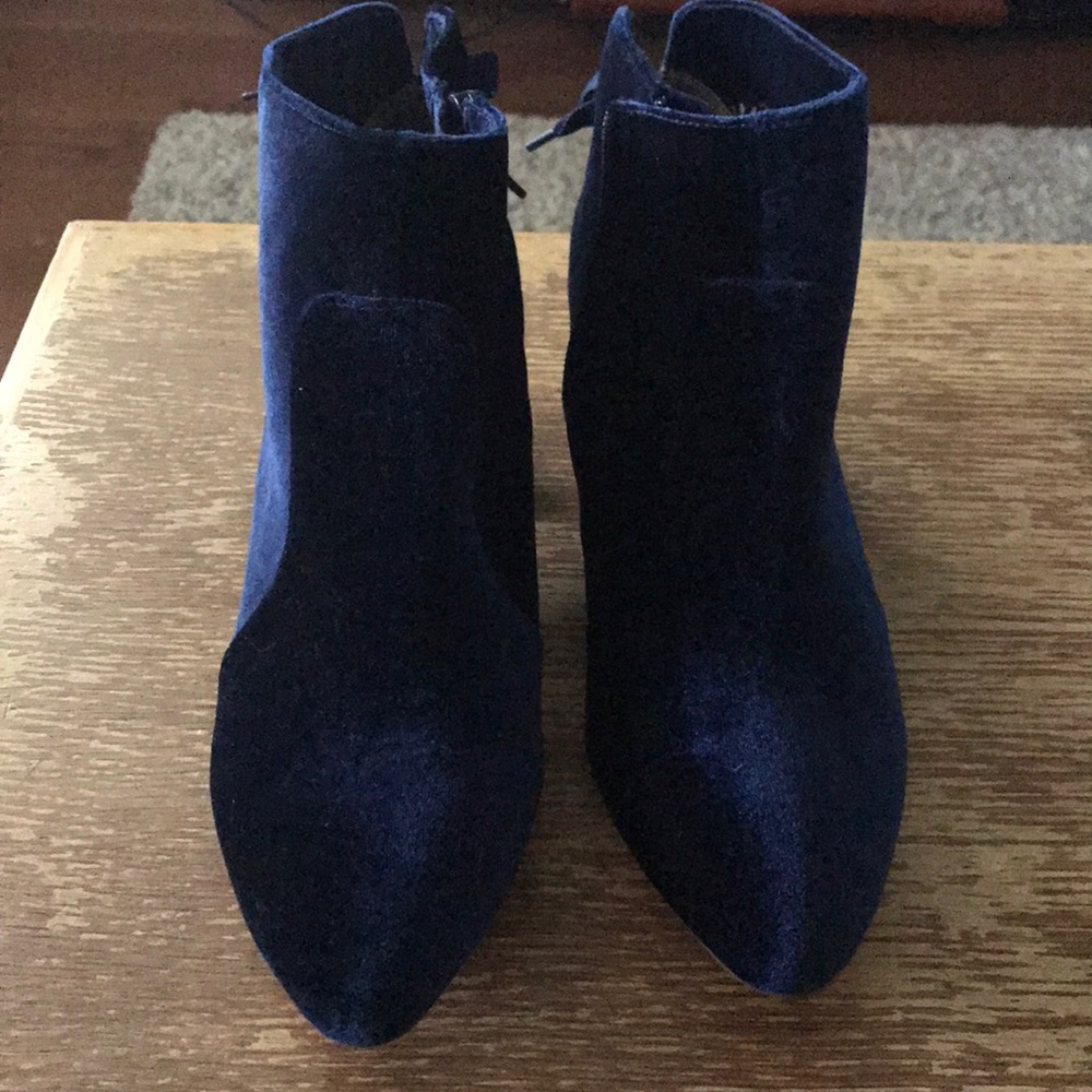 Blue ankle boots